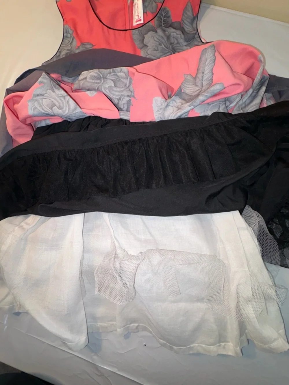 Bundle of Floral & Ombre Floaty Dress, Capri Leggings, 2 Tees, & Shorty Pajamas